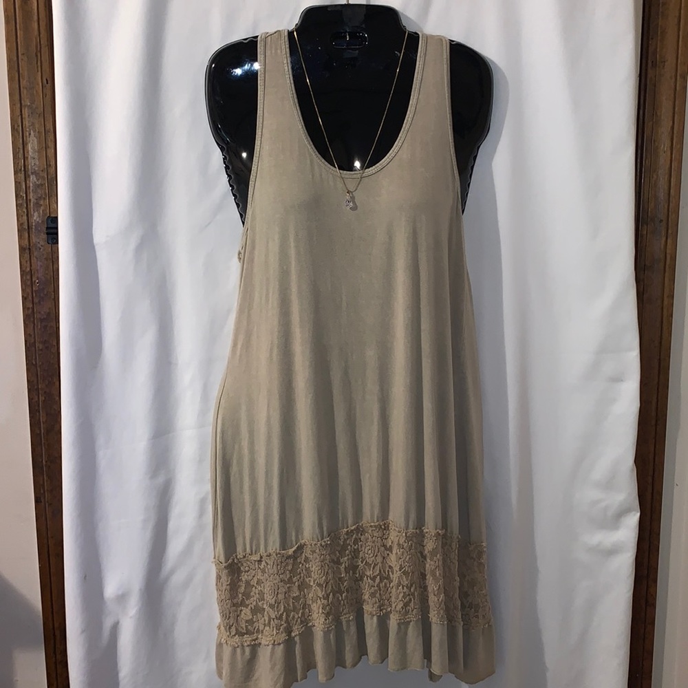 T Party Tan Boho Summer Coverup Dress M